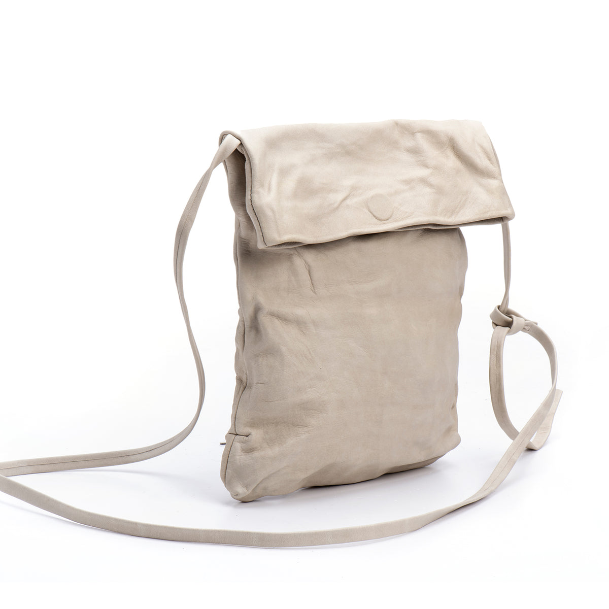 Stone-White Leather Foldover Crossbody Bag – Caroline Mazurik Handbags