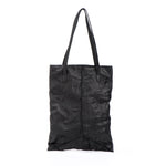 Load image into Gallery viewer, Black Leather Triangle Stitches Tote Bag, artisan work, Urban Geometric Design
