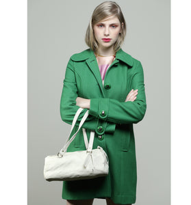 White Leather Shoulder Handbag medium perfect size Italian leather woman bag
