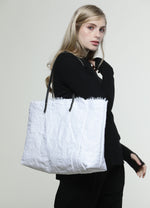 Load image into Gallery viewer, Wide Oversize White Canvas Tote Bag
