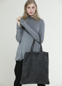EMMA Gray Oversize Vegan Shoulder bag