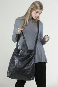 Oversize black vegan shoulder fabric tote bag, Lightweight Shoulder Cross body handbag