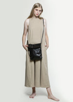 Load image into Gallery viewer, Stone-White Leather Foldover Crossbody Bag
