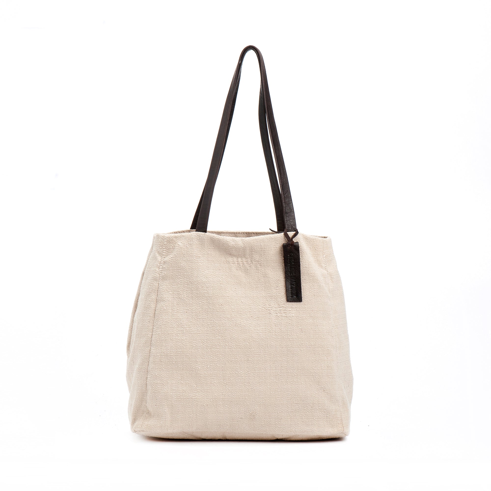 Cotton Tote with Leather handles Off-White Shoulder Woman handbag 