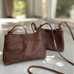 Load image into Gallery viewer, Olive-Gray Leather MINI BAG
