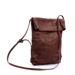 Load image into Gallery viewer, Brick Brown Leather Foldover Crossbody Bag
