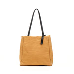 Load image into Gallery viewer, Dark Brown Shoulder Fabric Bag, Lightweight Tote bag with leather handles
