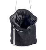 Load image into Gallery viewer, Black suede elegant evening metal chain purse woman small bag
