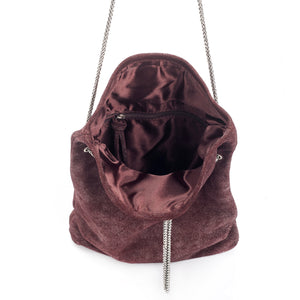 Bordeaux Evening Elegant metal chain Bag, Medium size everyday handbag Purse