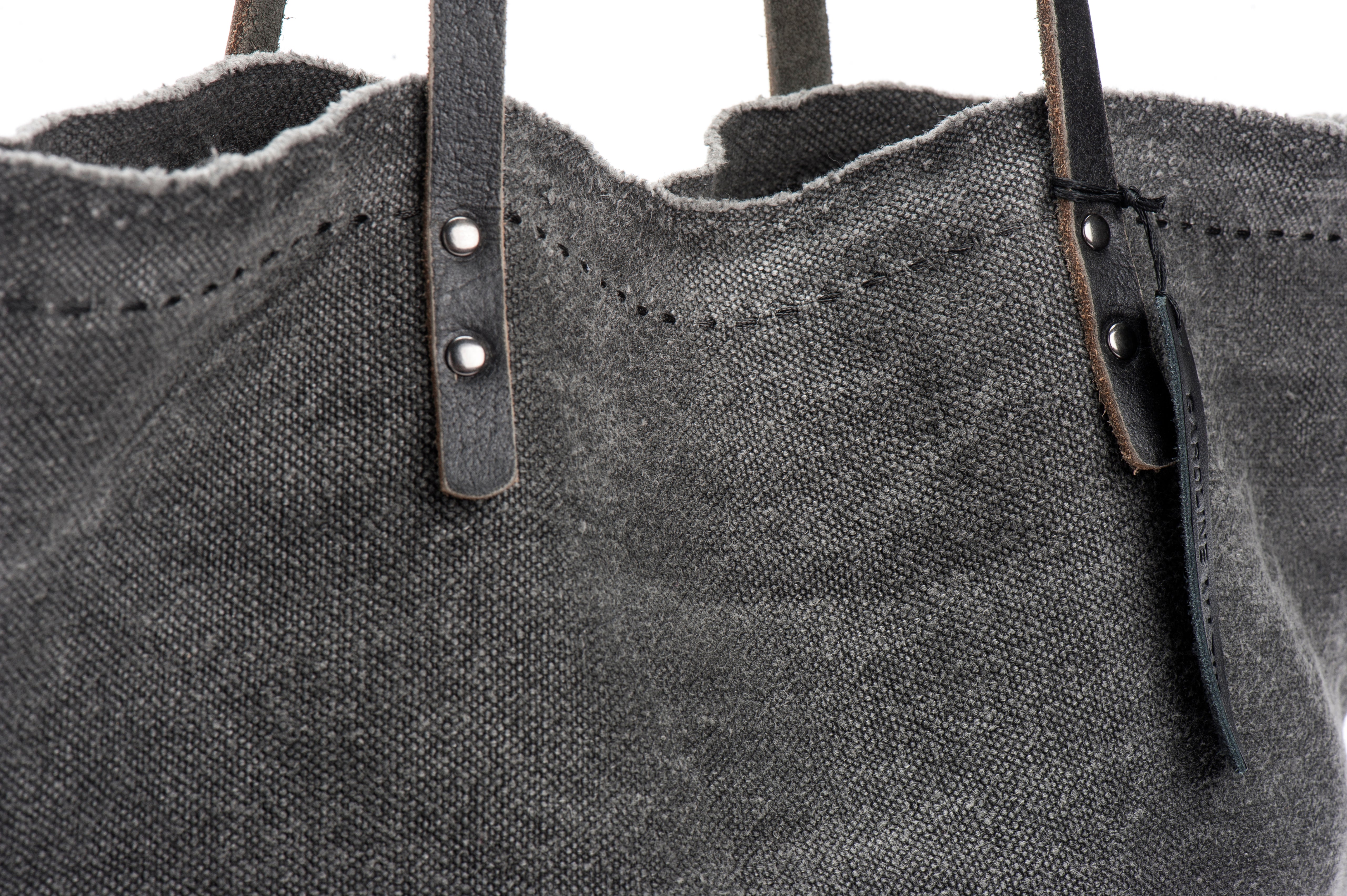 Oversize Grey Canvas Tote – Caroline Mazurik Handbags