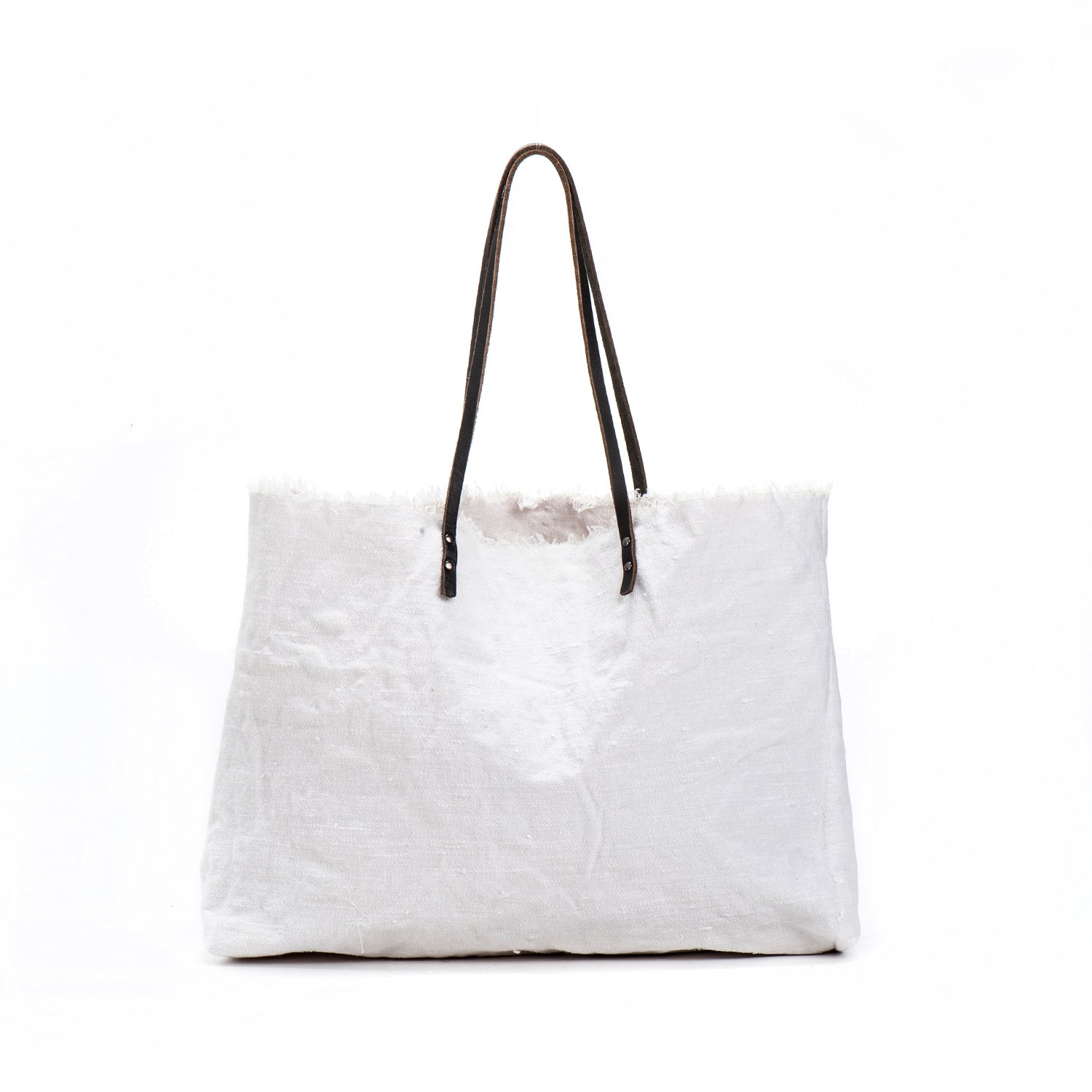Hermès Garden Party White Canvas Tote Bag (Pre-Owned)