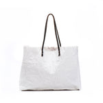 Load image into Gallery viewer, Wide Oversize White Canvas Tote Bag
