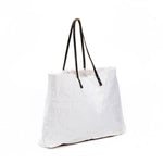 Load image into Gallery viewer, Tall Oversize White Canvas Tote Bag
